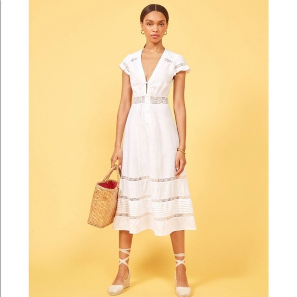 Reformation Cyndle linen dress sz 2